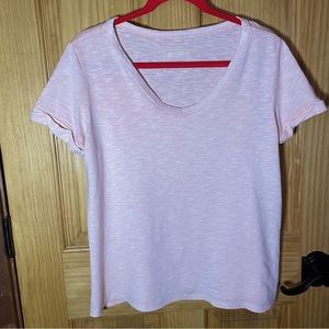 Candace Cameron Bure Sunkissed Peach Blush Linen blend T-shirt